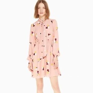 Kate Spade Dusk Buds Print Mix Dress XXS MSRP $398